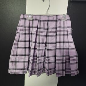 Sugar Thrillz Lavender Plaid Mini Skirt